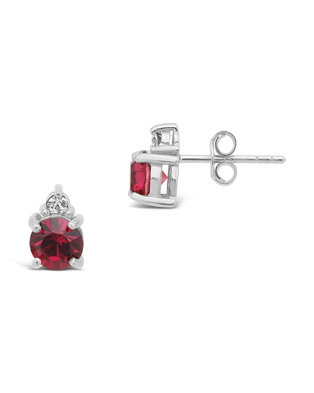 Sterling Silver Birthstone Studs Earring Sterling Forever Silver January / Garnet 