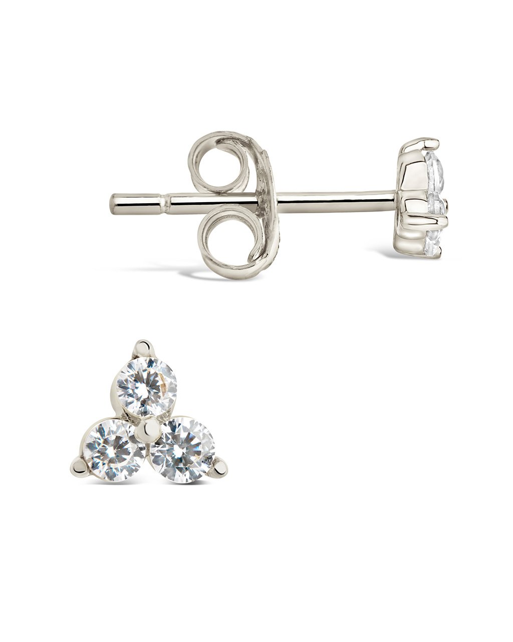 Sterling Silver CZ Pyramid Studs Earring Sterling Forever