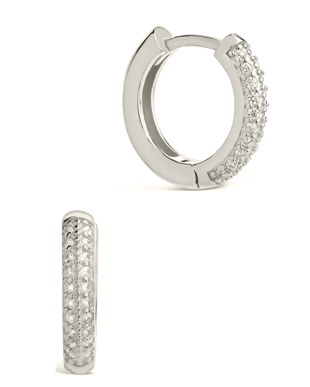 Sterling Silver Pave CZ Infinity Hoops Earring Sterling Forever Silver