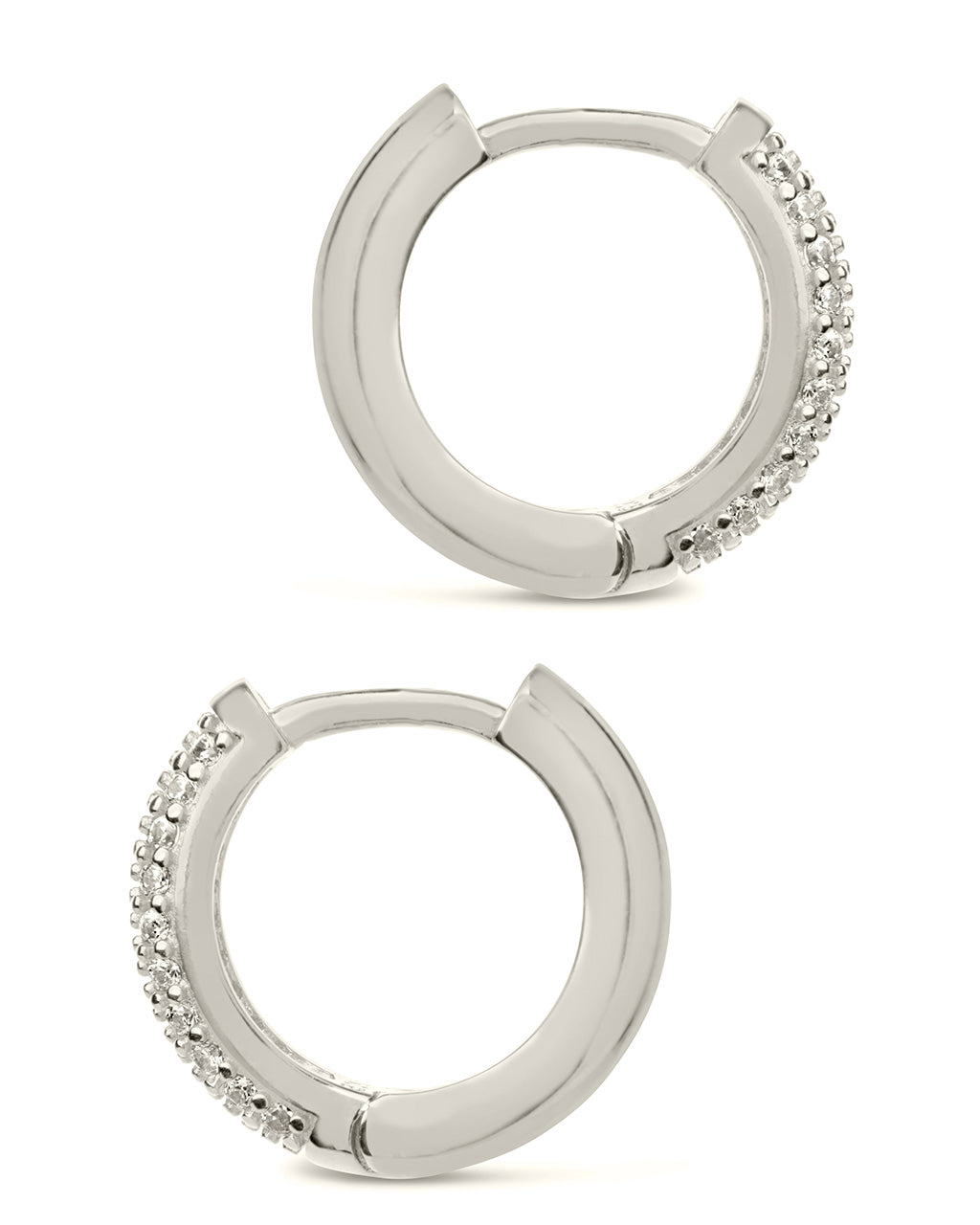 Sterling Silver Pave CZ Infinity Hoops Earring Sterling Forever