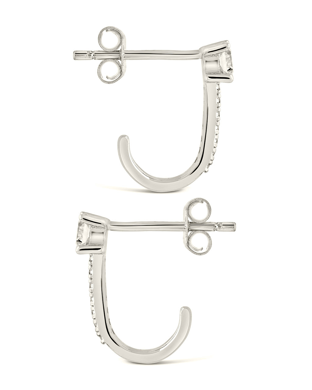 Sterling Silver CZ Suspender Studs Earring Sterling Forever