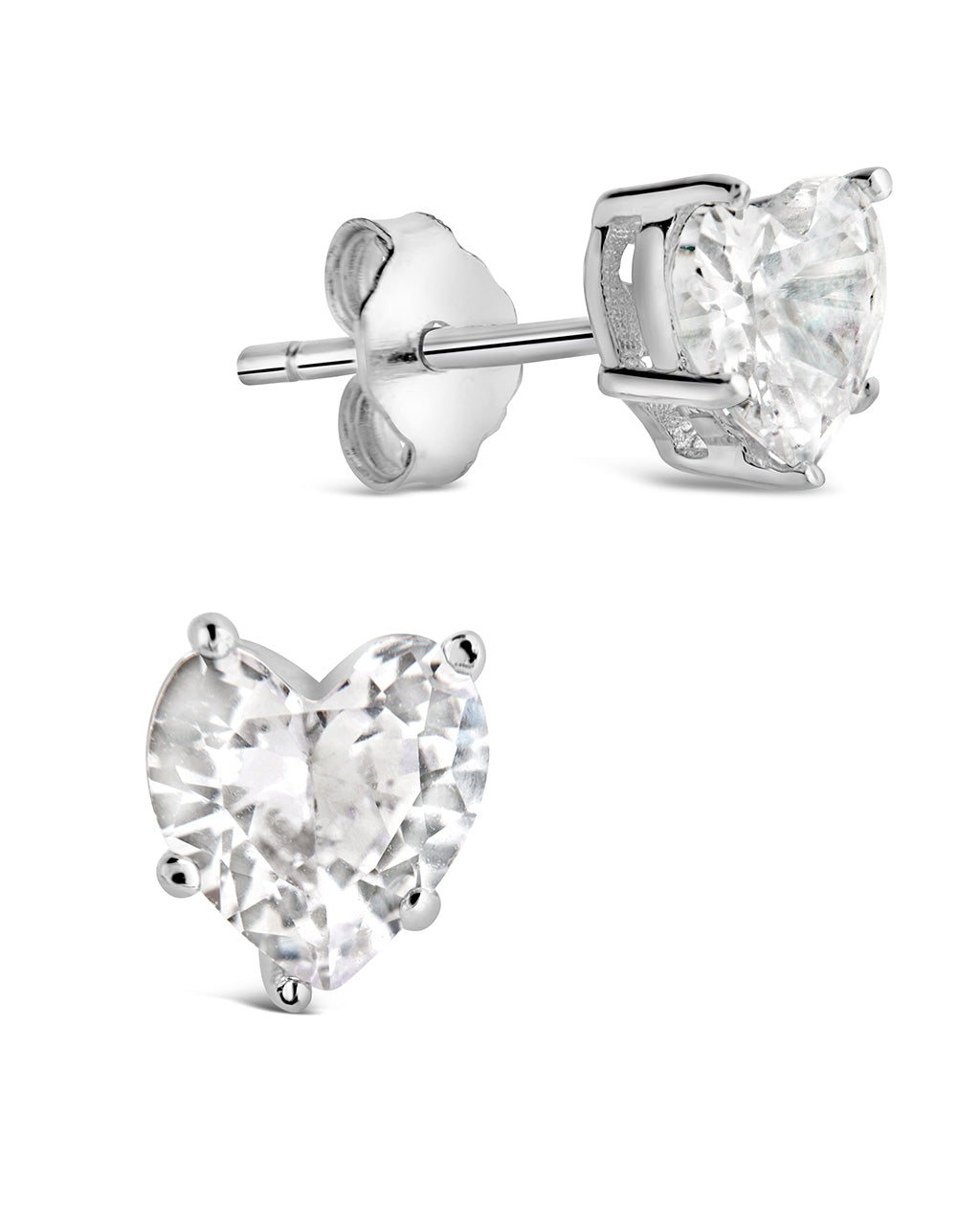 Heart Stud Earrings – Sterling Silver