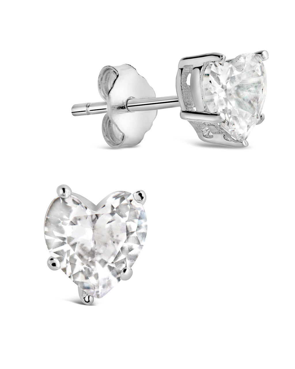 Sterling Silver 5mm Heart CZ Studs Earring Sterling Forever Silver 