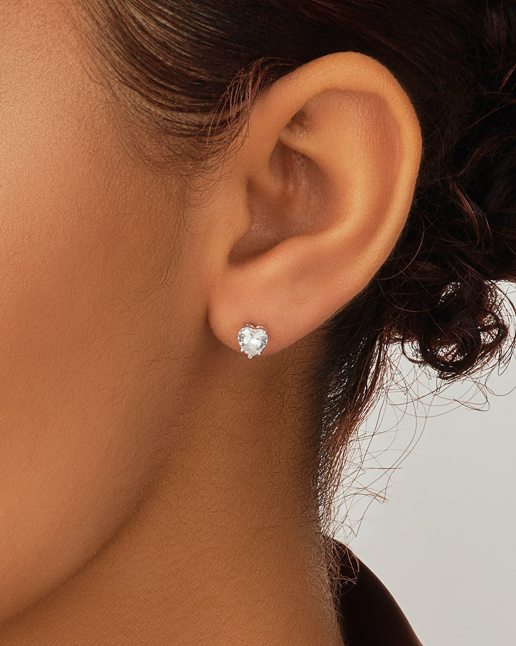Sterling Silver 5mm Heart CZ Studs Earring Sterling Forever 
