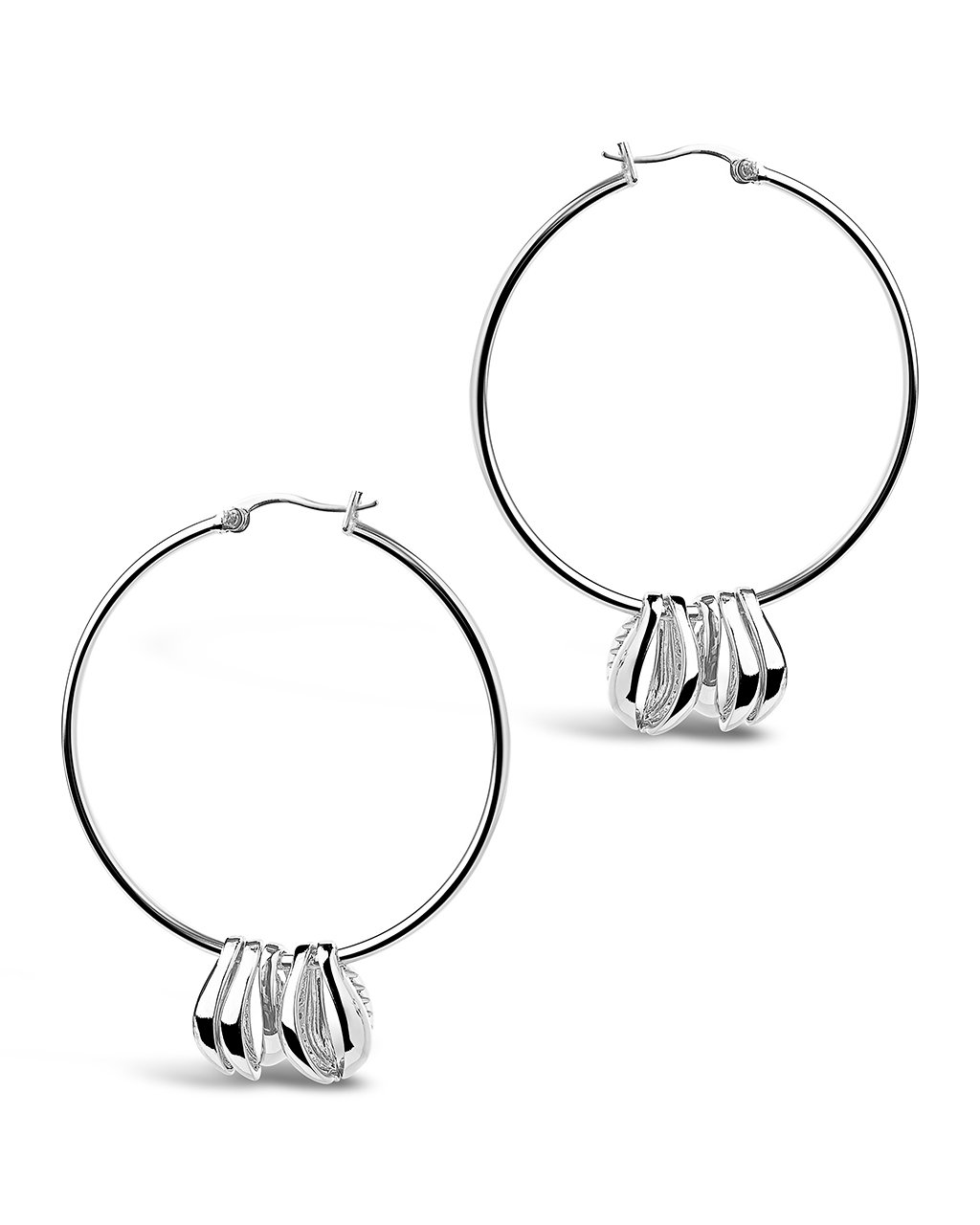 Puka Shell Charm Hoops - Sterling Forever