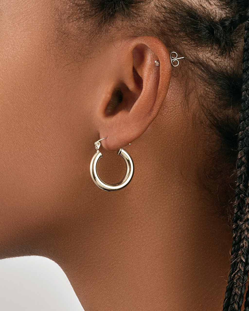 Chunky Tube Hoops Earring Sterling Forever 