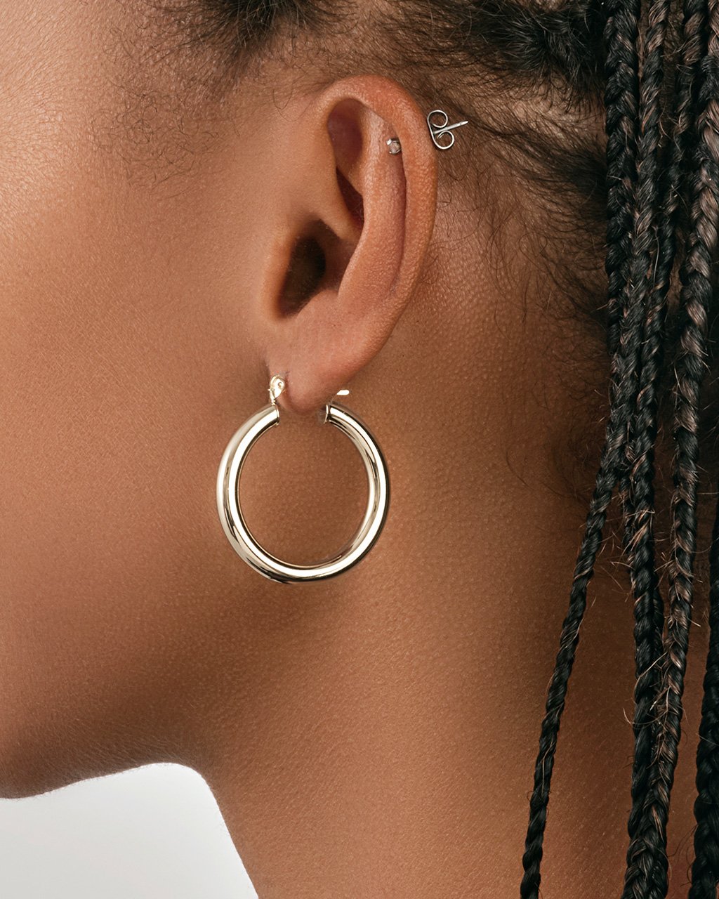 Chunky Tube Hoops Earring Sterling Forever 