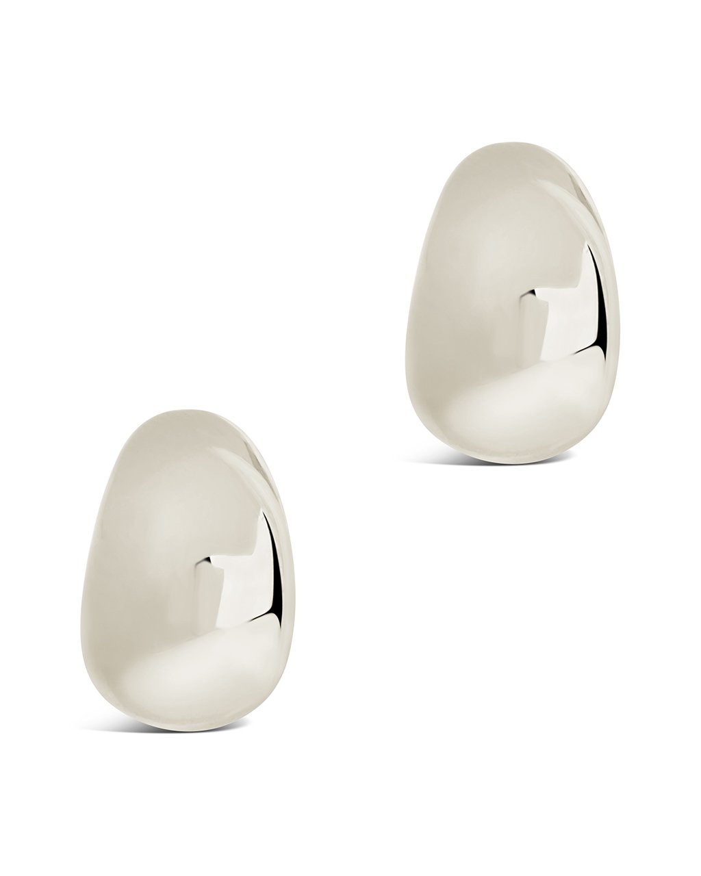 Chunky Huggie Stud Hoops Earring Sterling Forever