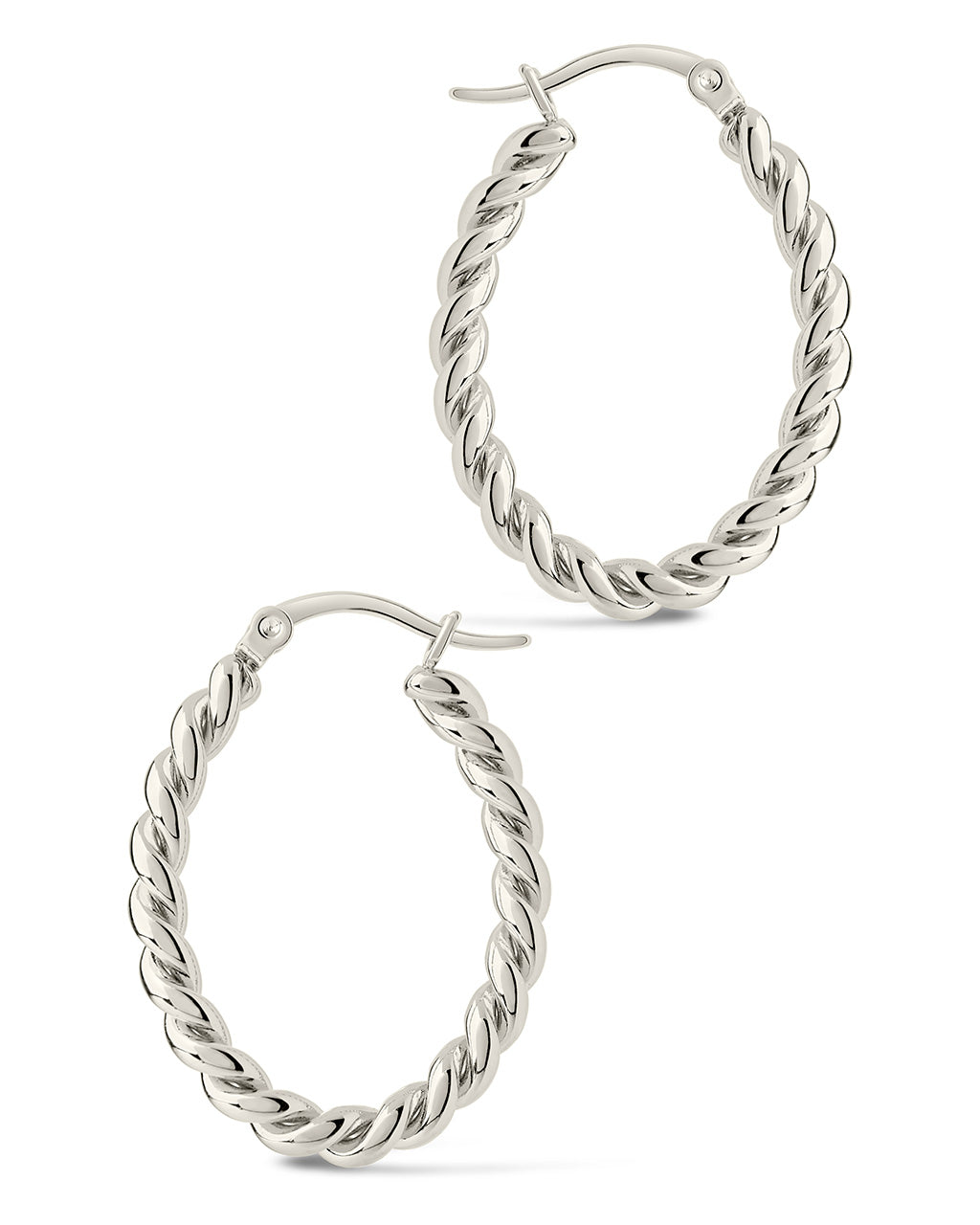 Braided Twist Statement Hoops Earring Sterling Forever
