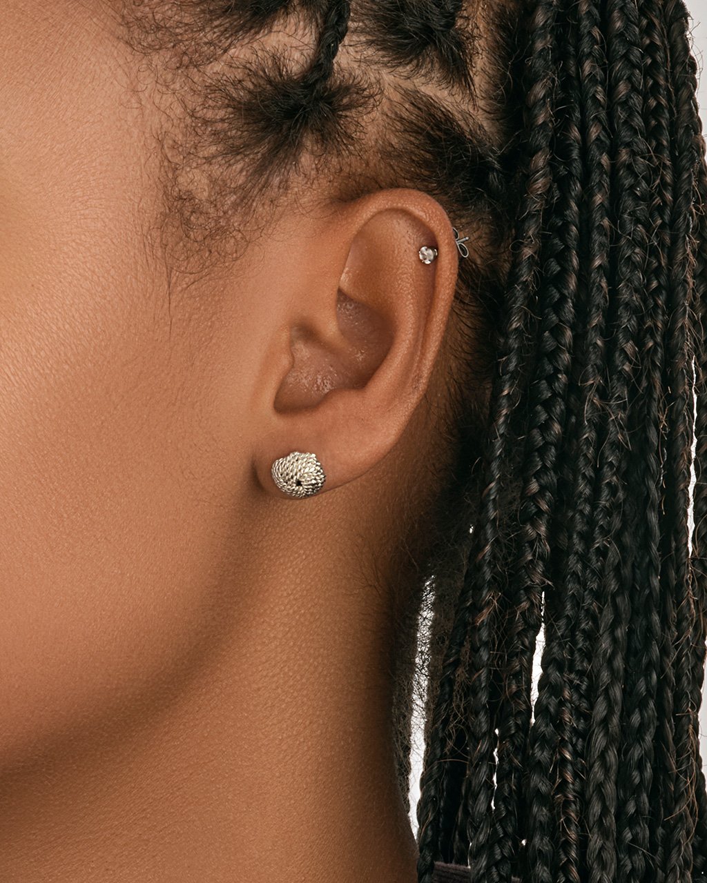 Sterling Silver Textured Knot Mesh Earrings Earring Sterling Forever