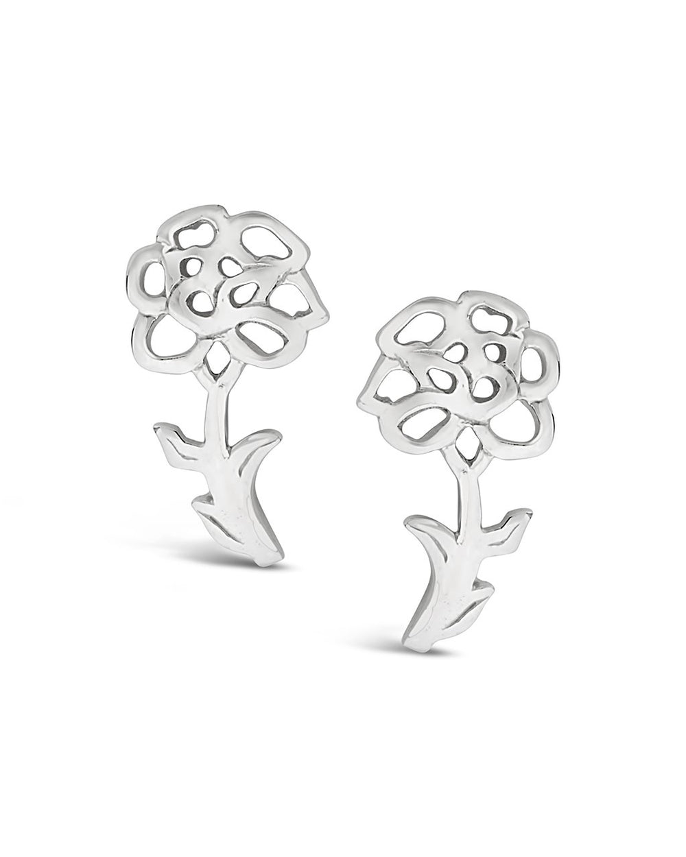 Sterling Silver Birth Flower Studs Earring Sterling Forever