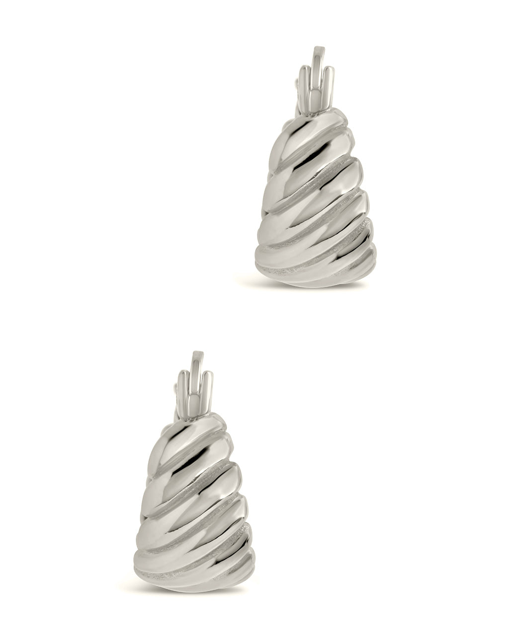 Sterling Silver Croissant Dome Hoops Earring Sterling Forever