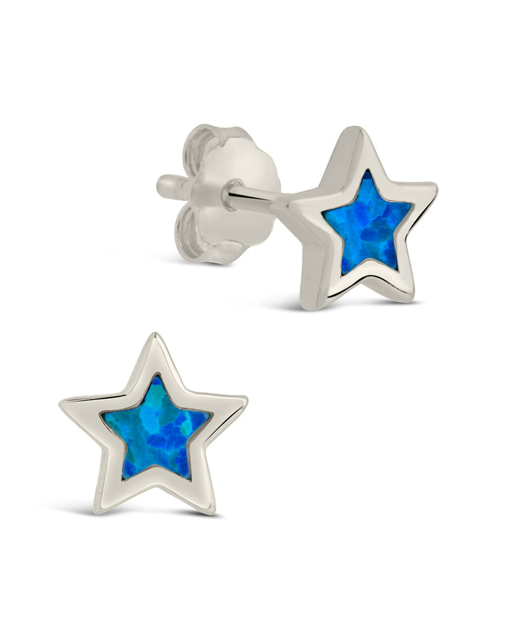 Sterling Silver Opal Star Studs Earring Sterling Forever Silver