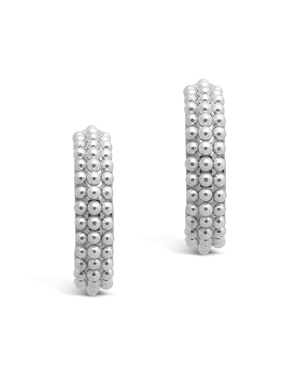 Sterling Silver Dainty Pearl Huggie Stud Hoops Earring Sterling Forever