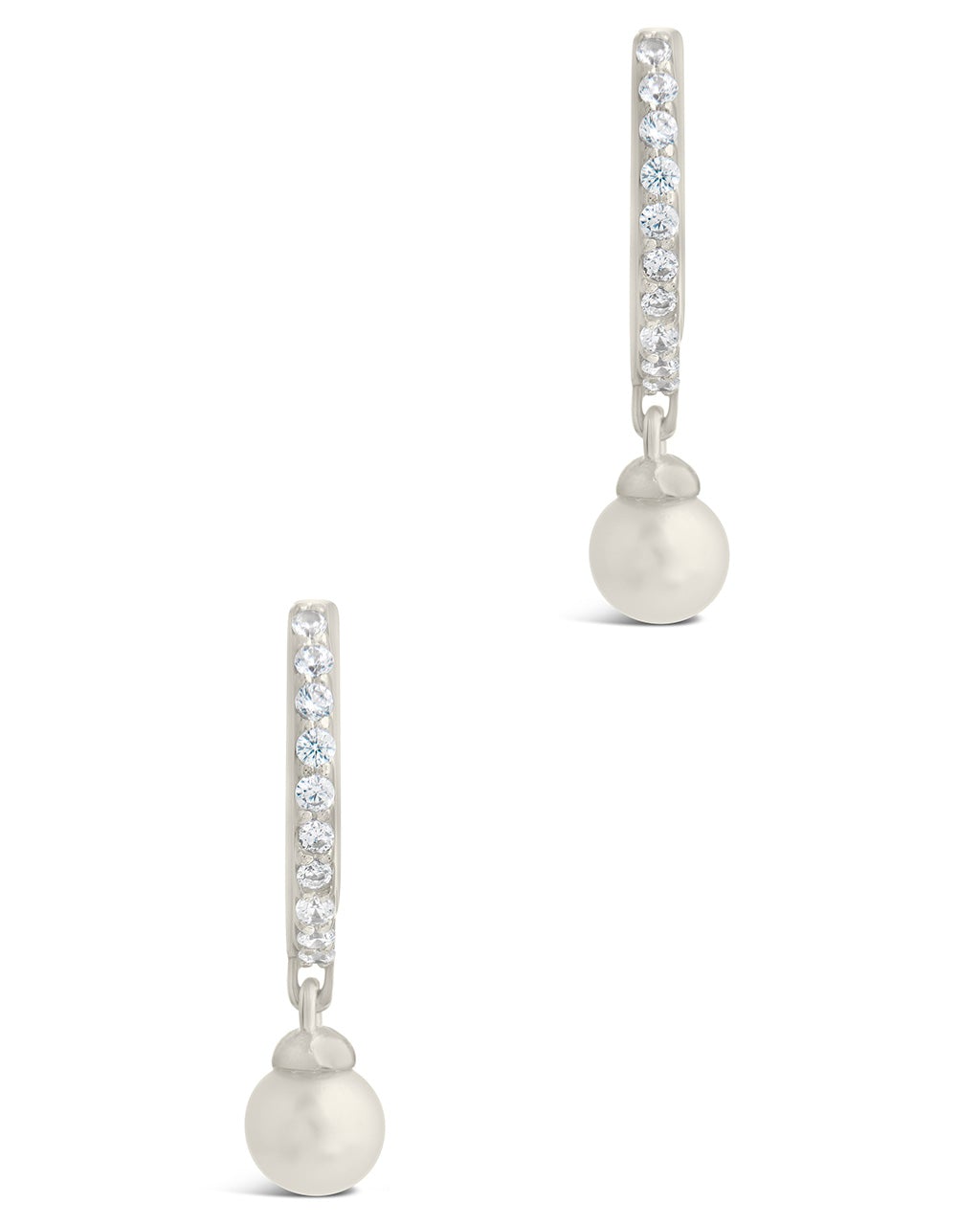Sterling Silver Maggie Pearl Hoops Earring Sterling Forever