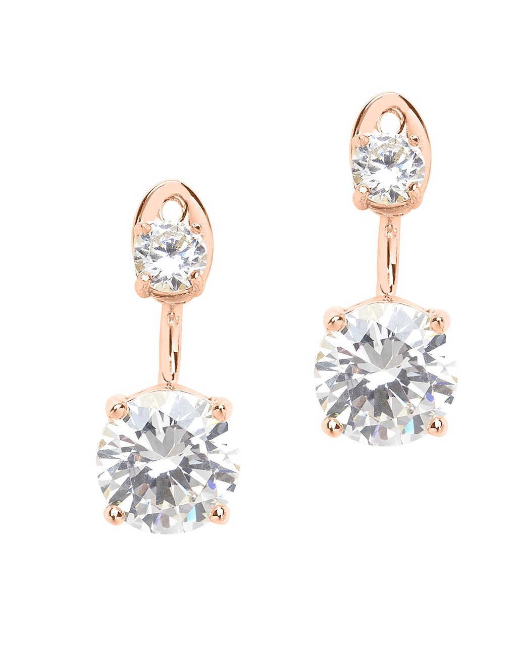 Brilliant CZ Stud Jacket Earrings - Sterling Forever