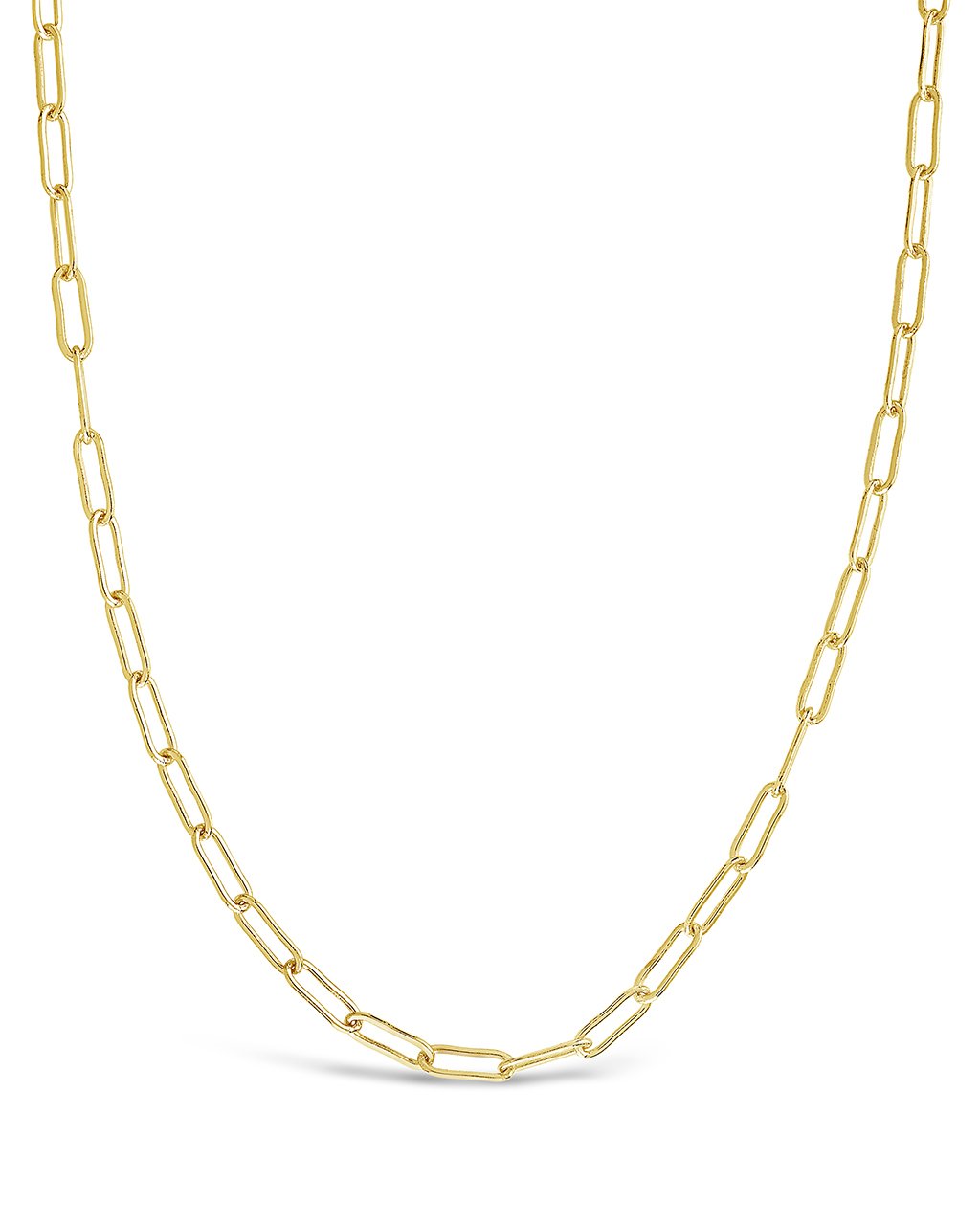 Polished Elongated Cable Chain - Sterling Forever
