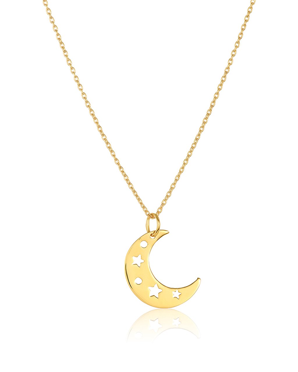 Sterling Silver Moon Charm Pendant Necklace - Sterling Forever