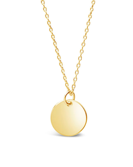 Sterling Silver Disk Charm Necklace - Sterling Forever