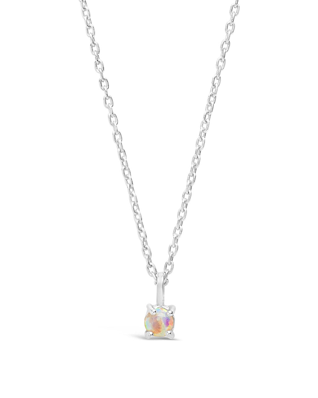 Sterling Silver Mini Opal Pendant Necklace - Sterling Forever