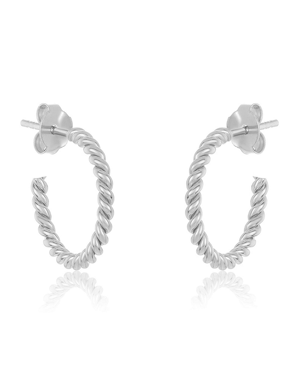 Sterling Silver 0.5" Rope Hoop Earrings - Sterling Forever