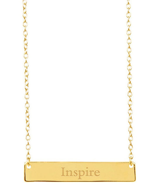 Sterling Silver Inspirational Bar Pendant Necklace - Sterling Forever