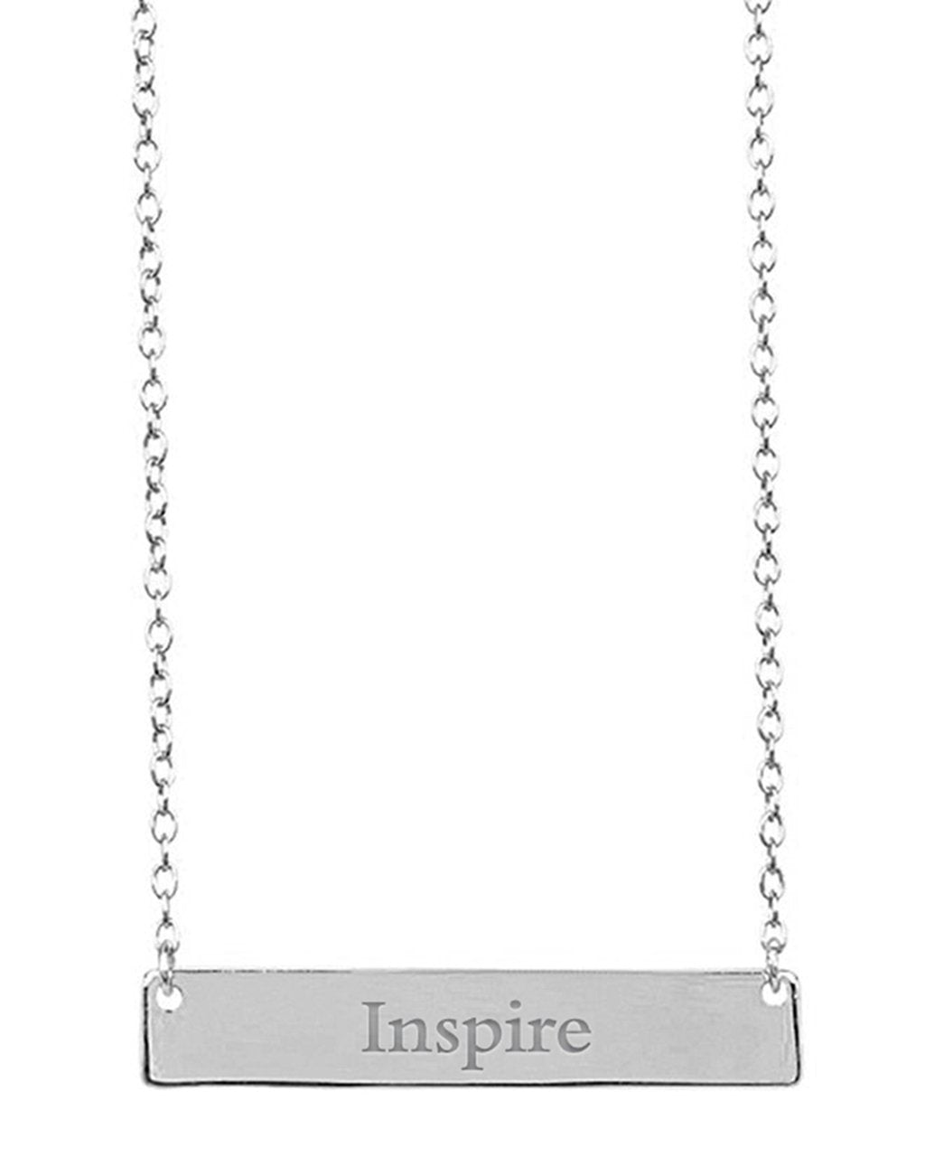 Sterling Silver Inspirational Bar Pendant Necklace - Sterling Forever