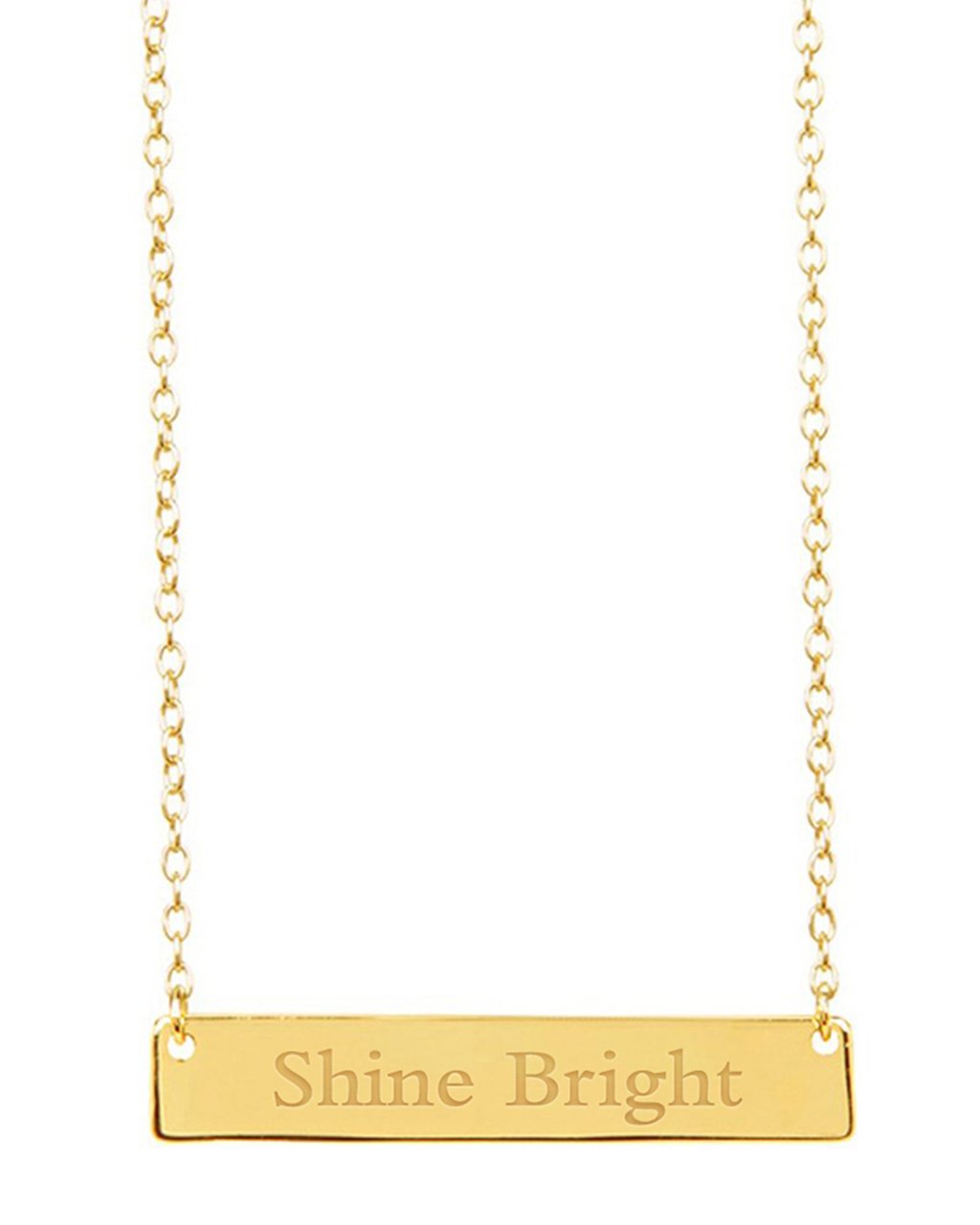 Sterling Silver Inspirational Bar Pendant Necklace - Sterling Forever