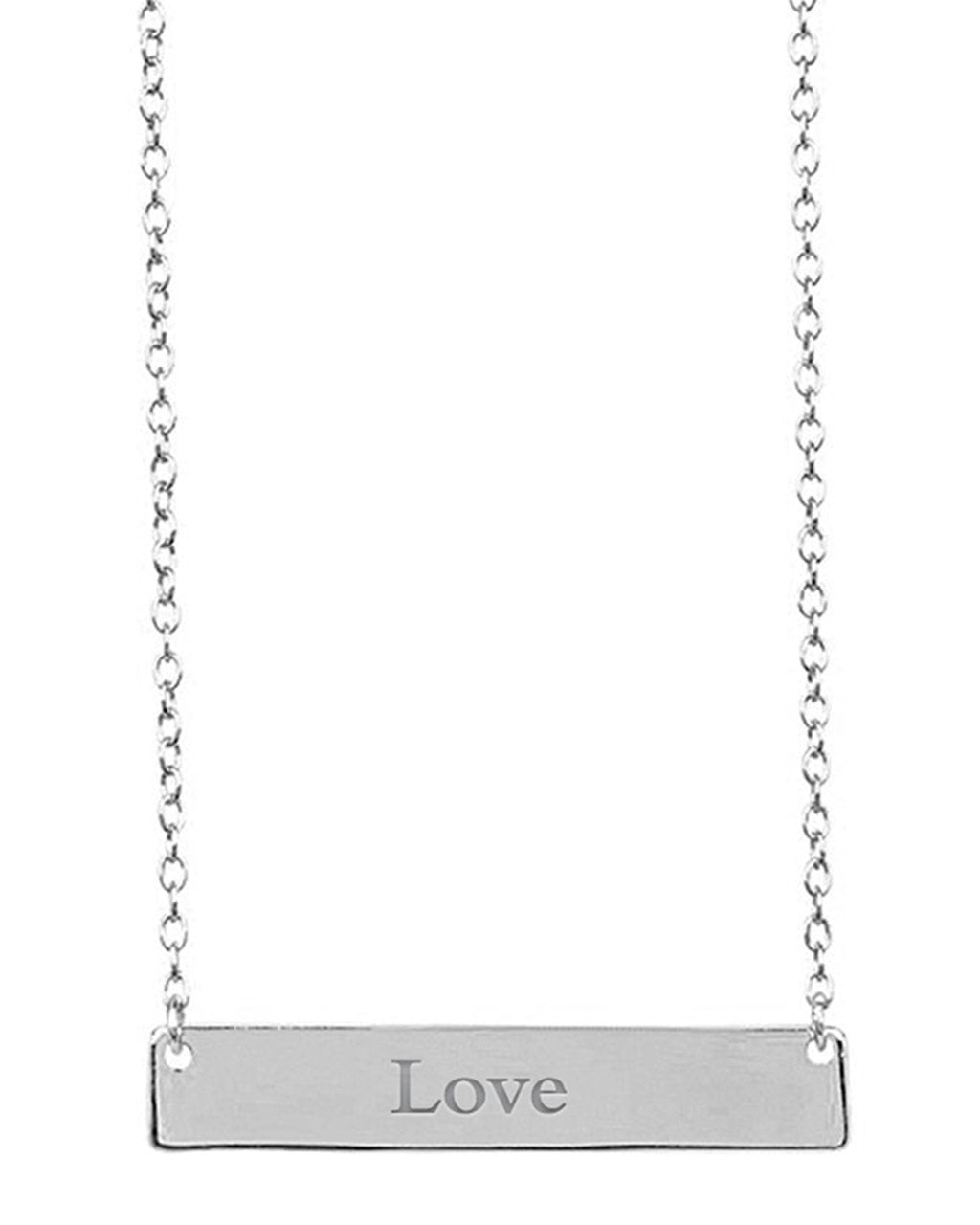 Sterling Silver Inspirational Bar Pendant Necklace - Sterling Forever