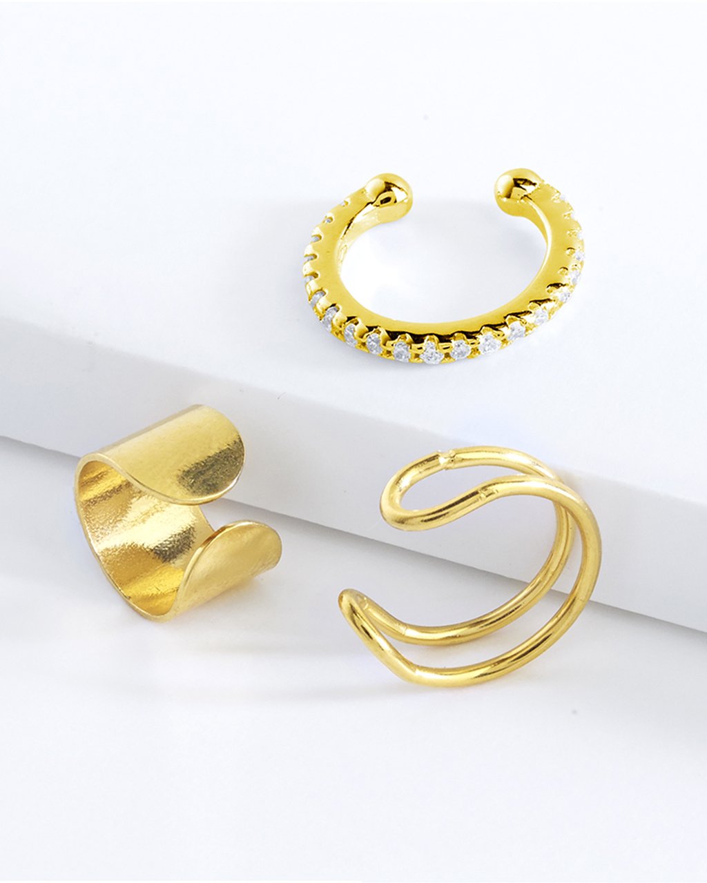 Sterling Silver Simple Ear Cuff Set of