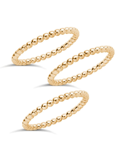 Sterling Silver Beaded Ring Set of 3 - Sterling Forever