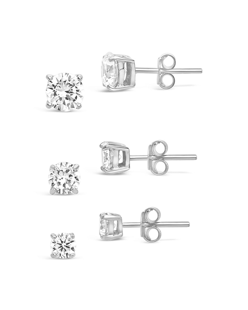 Sterling Silver CZ Stud Earring Set - Sterling Forever