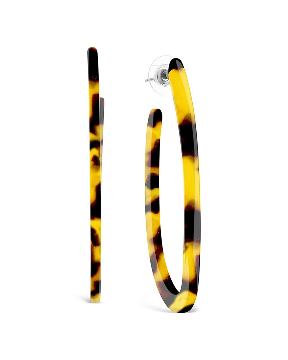 Open Oval Resin Hoops - Sterling Forever