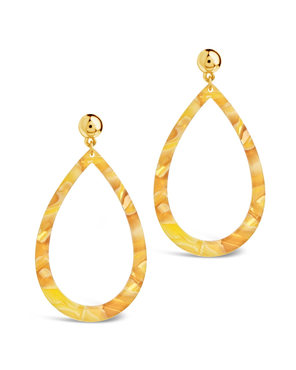 Teardrop Resin Stud Earrings - Sterling Forever