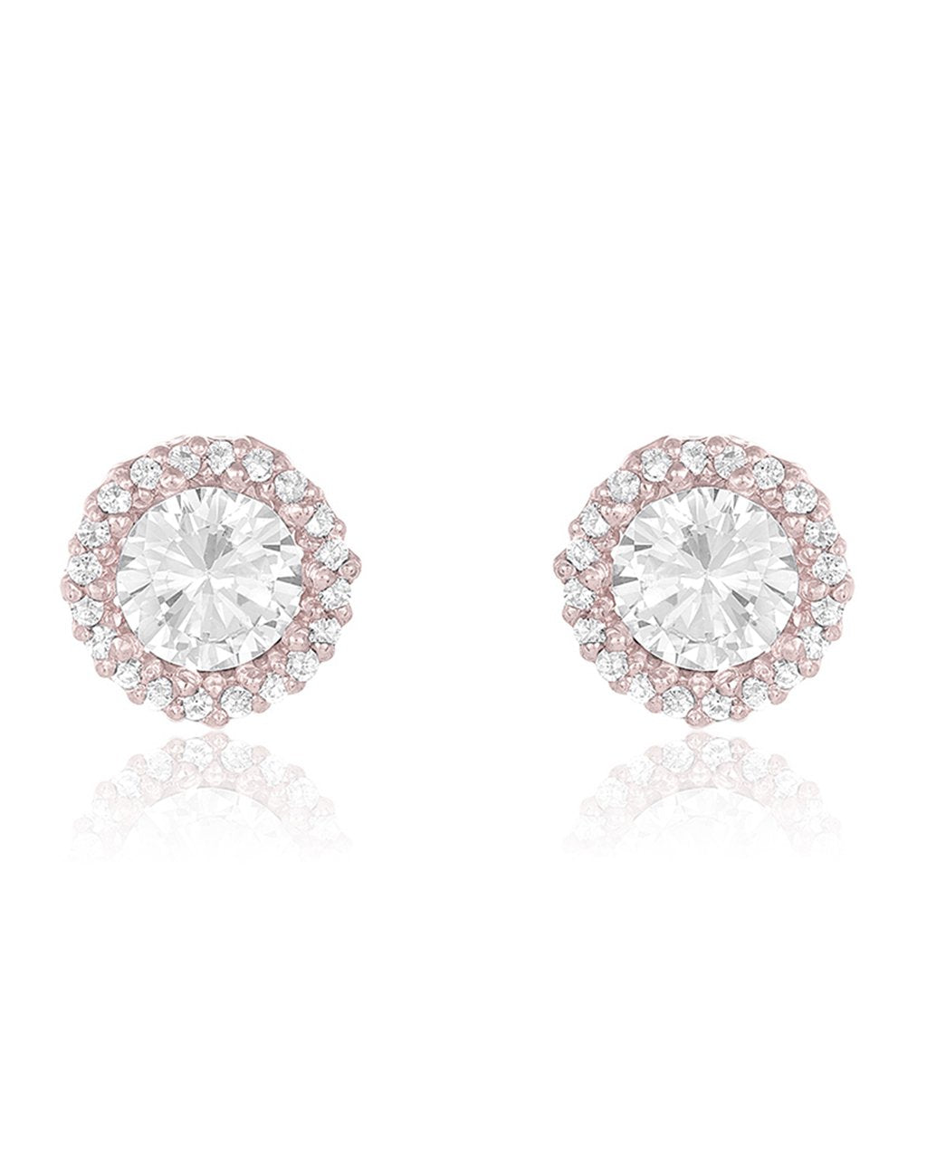 Sterling Silver CZ Halo Stud Earrings - Sterling Forever