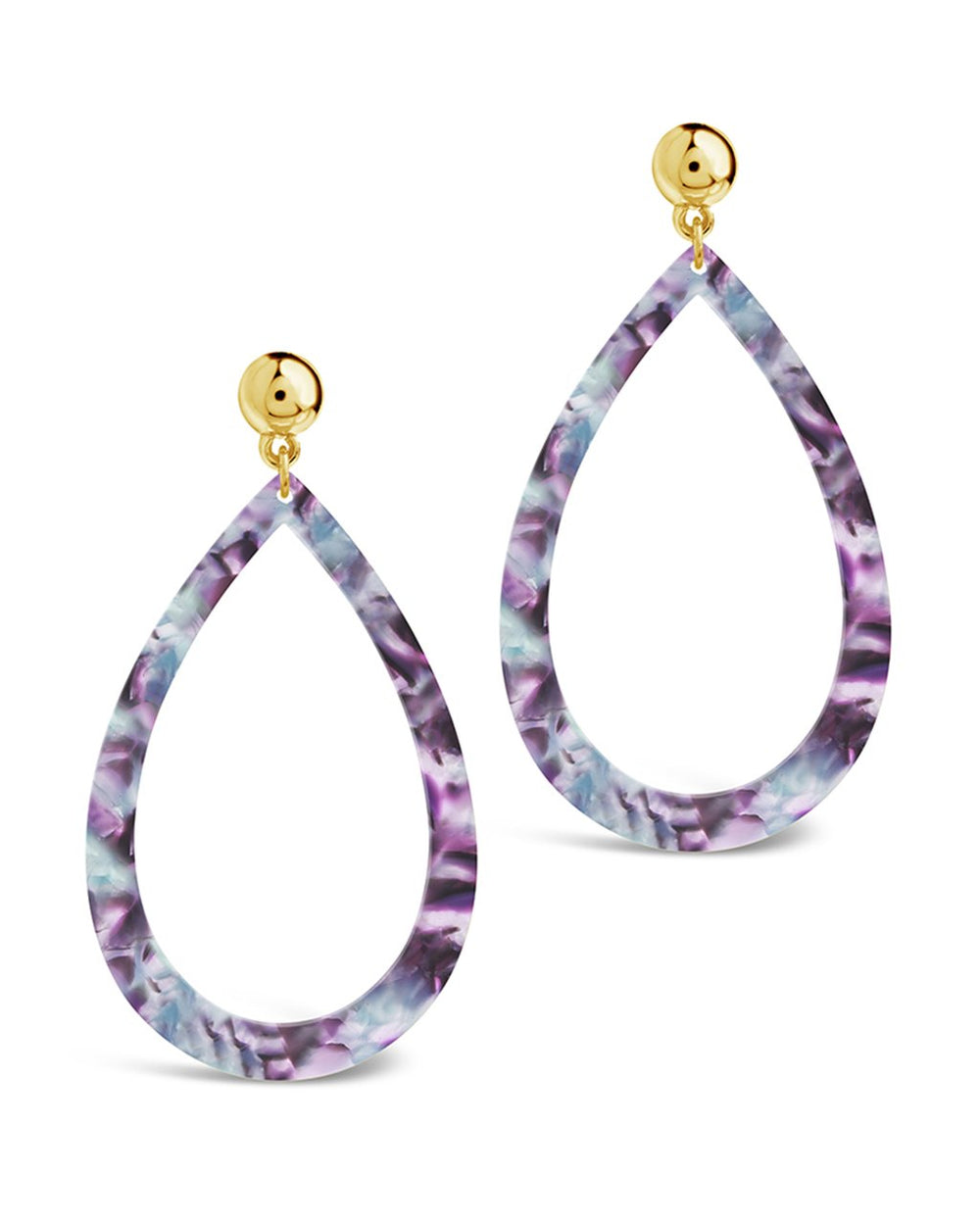 Teardrop Resin Stud Earrings - Sterling Forever