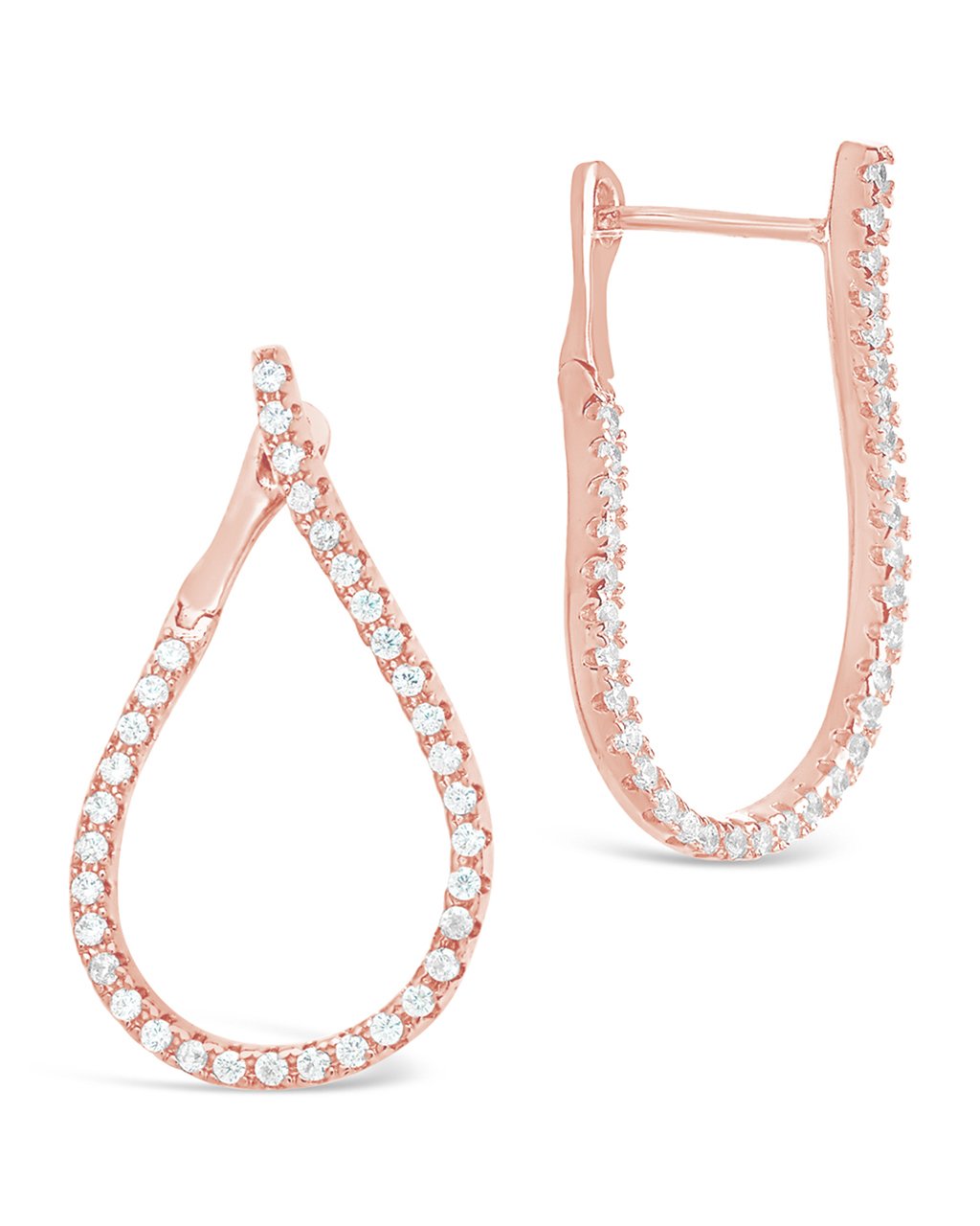 CZ Studded Drop Earrings - Sterling Forever