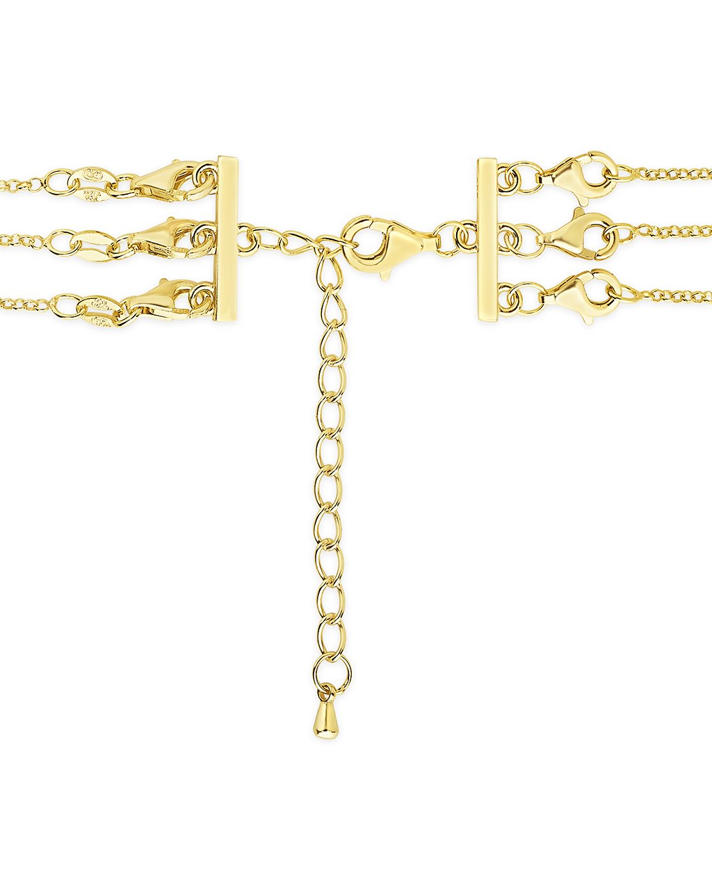 Sterling Silver 3 Layer Necklace Spacer Accessories Sterling Forever Gold