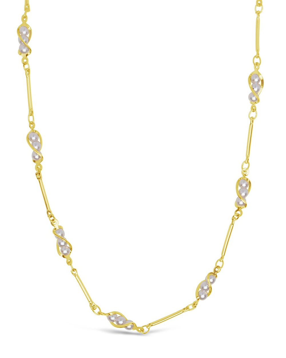 Stationed Triple Pearl Face Mask Chain Face Mask Chain Sterling Forever Gold