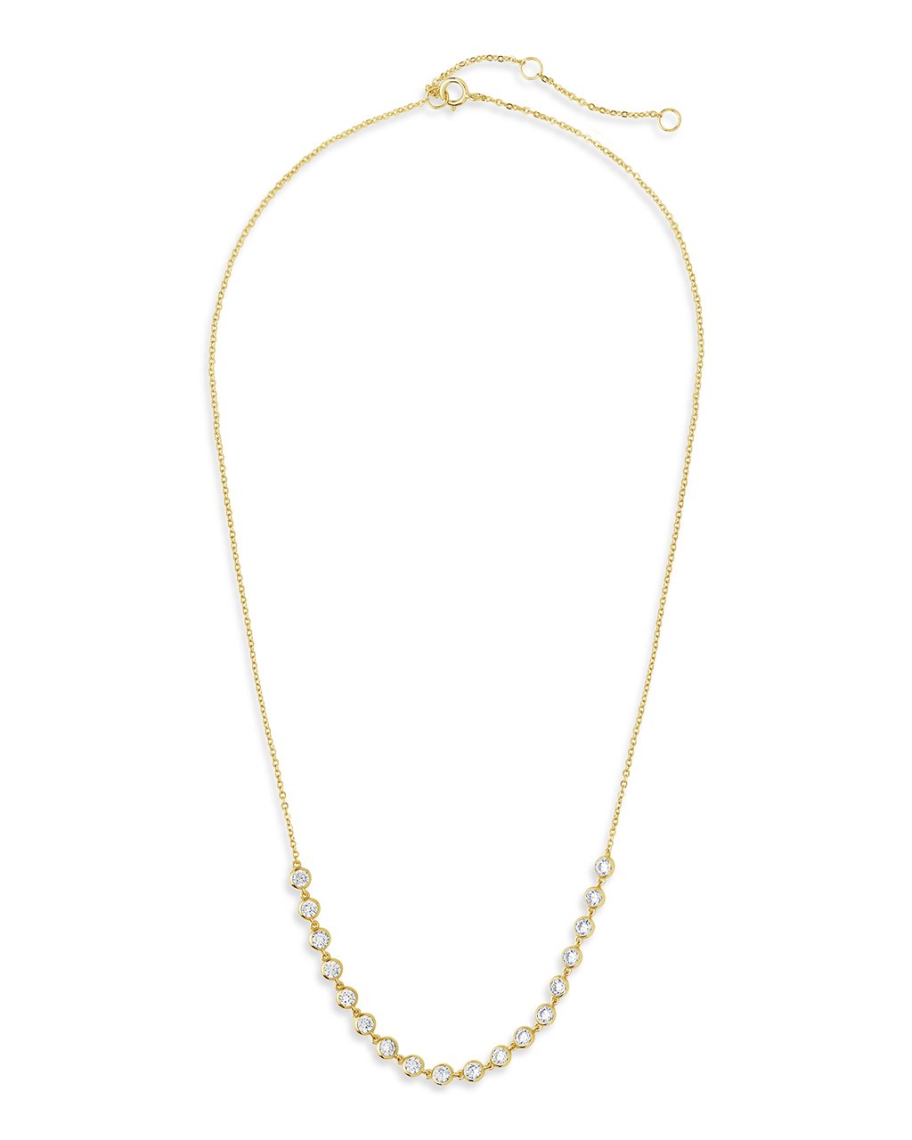 Sterling Silver Bezel CZ Chain Necklace - Sterling Forever