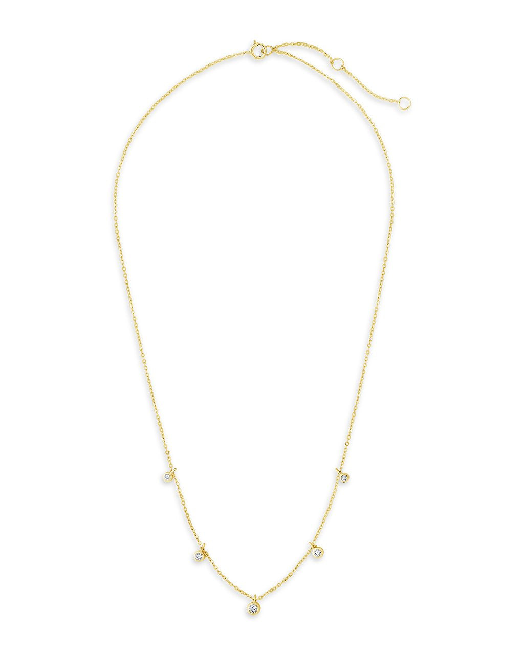 Sterling Silver CZ Dangling Bezel Necklace - Sterling Forever