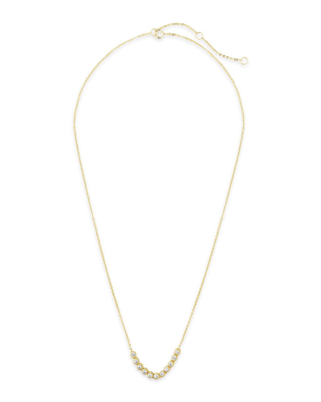 Sterling Silver Mini Bezel CZ Chain Necklace - Sterling Forever
