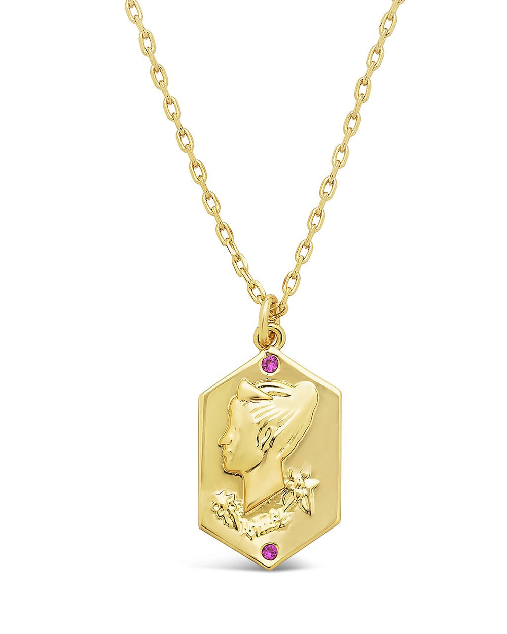 Aphrodite Raised Pendant Necklace Sterling Forever Gold