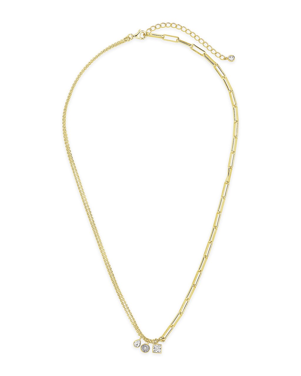 Delicate Link Necklace with CZ Charms Necklace Sterling Forever