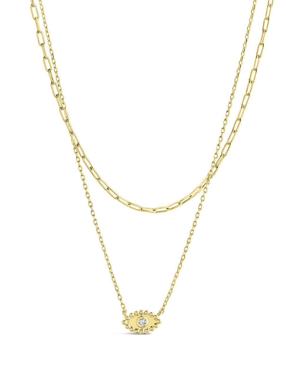 Maya Evil Eye Layered Necklace Necklace Sterling Forever Gold 