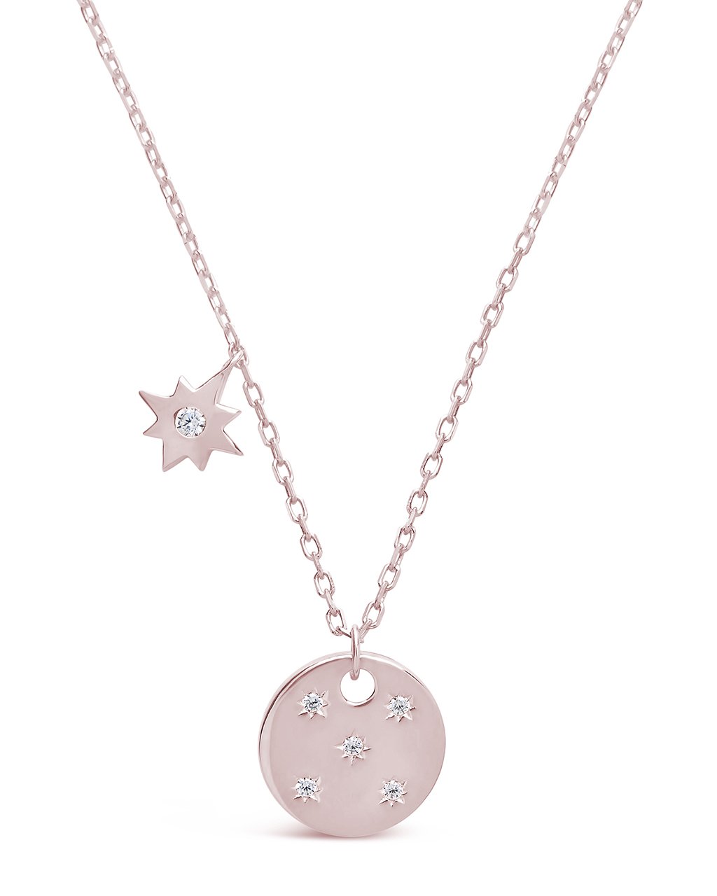 Northern Star Disk & Burst Necklace - Sterling Forever