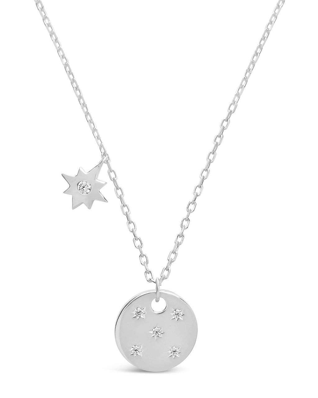 Northern Star Disk & Burst Necklace - Sterling Forever