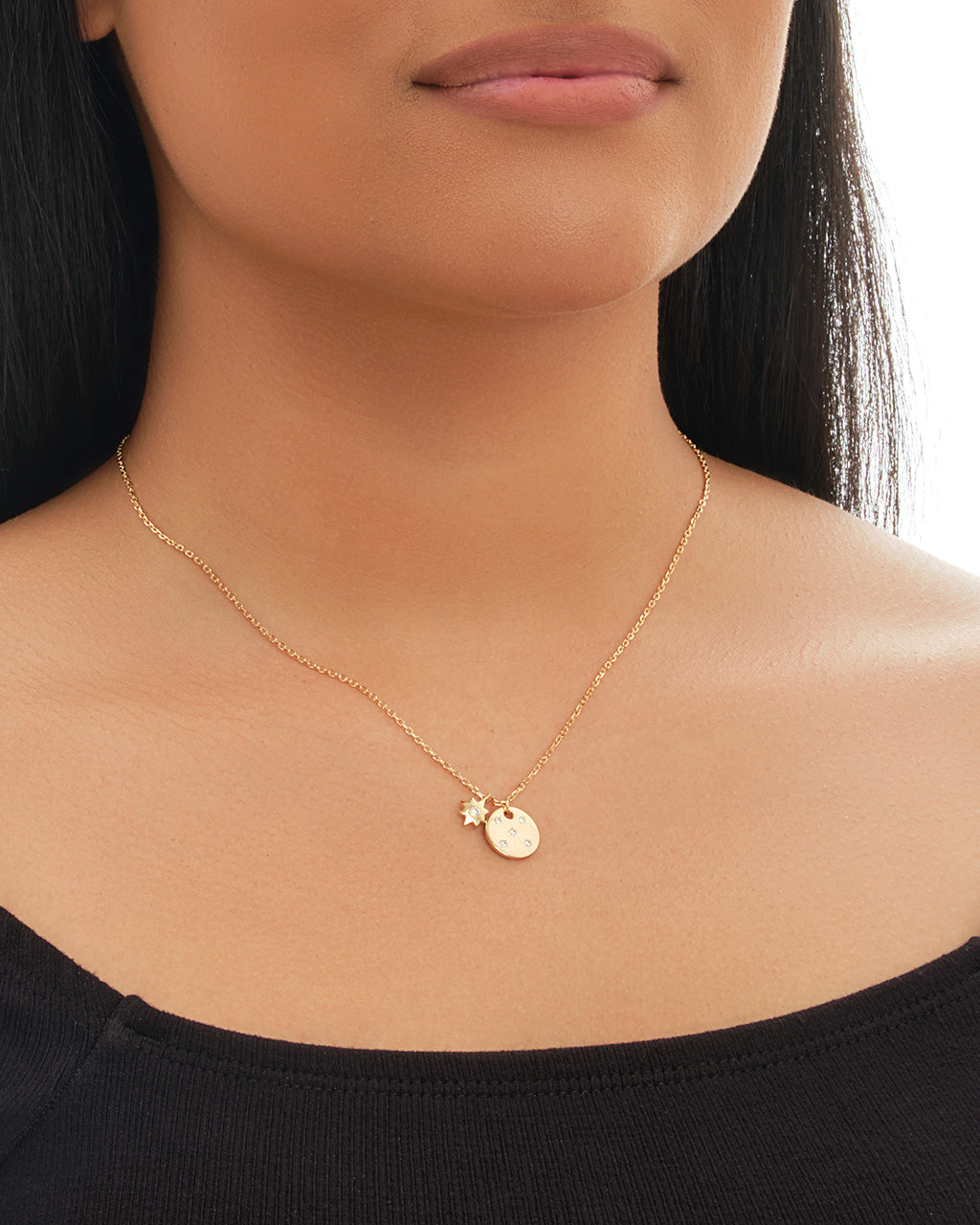 Sterling Silver Northern Star Disk & Burst Necklace Necklace Sterling Forever