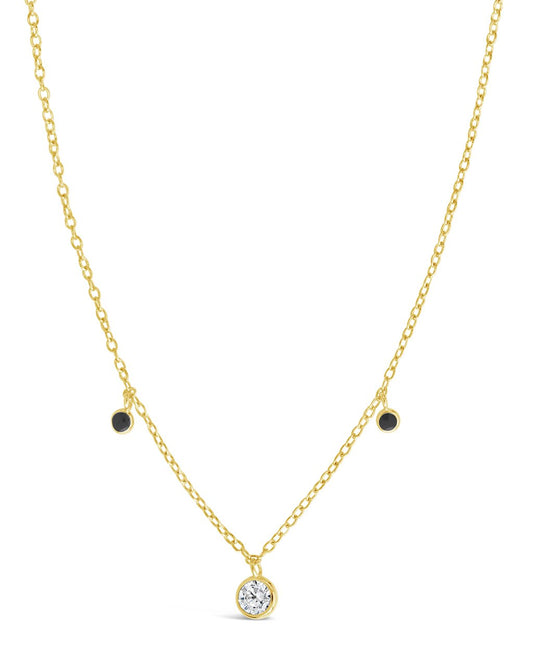 Sterling Silver Enamel & CZ Charm Necklace - Sterling Forever