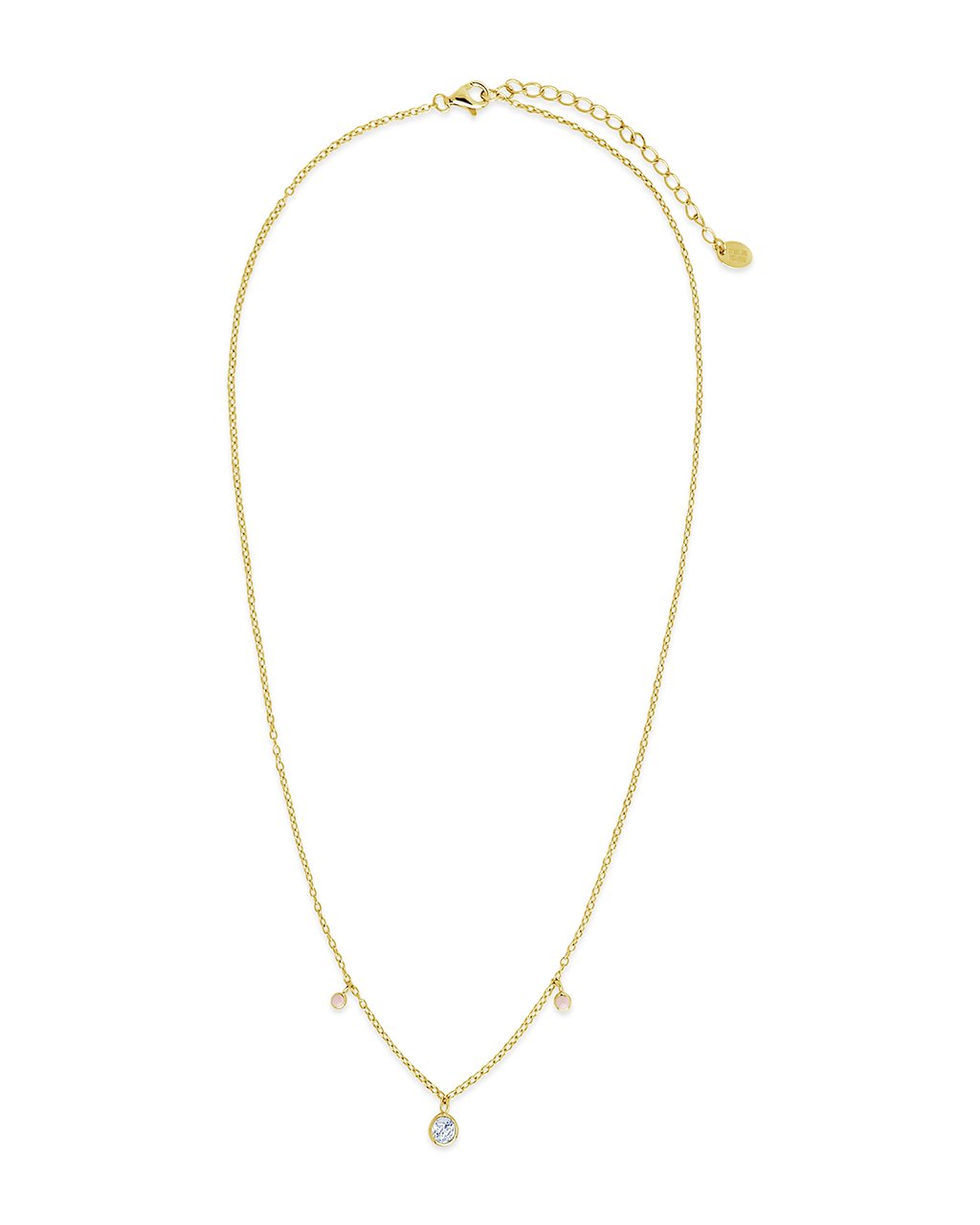 Sterling Silver Enamel & CZ Charm Necklace - Sterling Forever